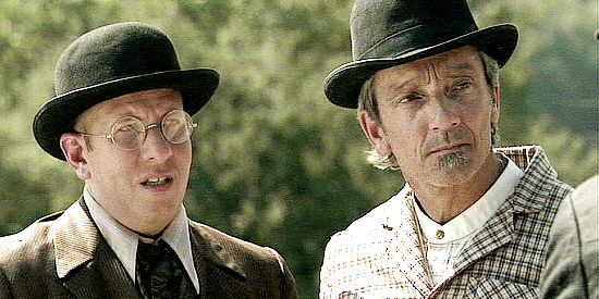 Steve Pink as O'Toole and Tommy Giavocchini as Griffiths, surveyors convinced to route the railroad through Legend in Shadowheart (2009)