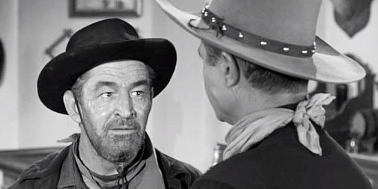 Ted de Corsia as Jack Cantrell, the man whose outlaw gang takes over the town of Rock Valley in Noose for a Gunman (1960)