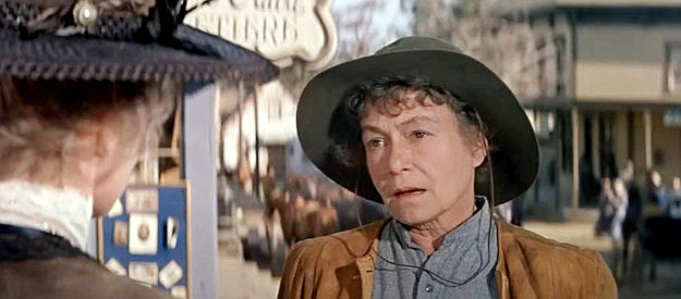 Thelma Ritter as Aggie Gates, agreeing to take Lu Rogers on as a ranch hand, on a trial basis, in The Second Time Around (1961)