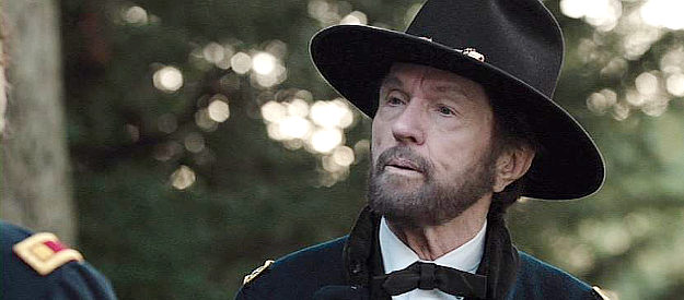 Tom Skerritt as Ulysses S. Grant, explaining why he needs Capt. DuPont to accompany Gen. Franz Sigel on a military mission in Field of Lost Shoes (2015)