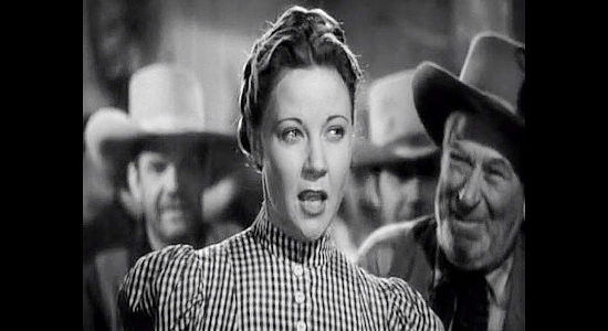 Una Merkle as Lilly Belle Callahan, about to do battle with Frenchy in an argument over her husband's pants in Destry Rides Again (1939)