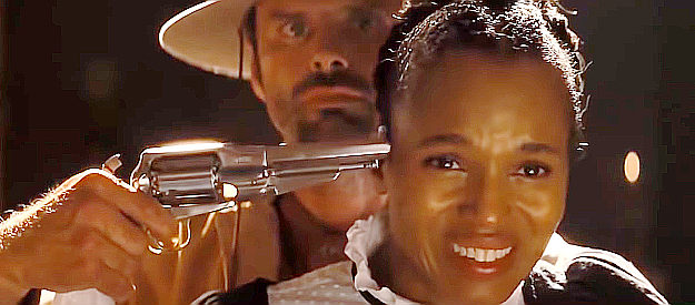 Walton Goggins as Billy Crash with a gun to the head of Broomhilda von Shaft (Kerry Washington) in Django Unchained (2012)