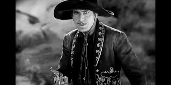 Warner Baxter as The Cisco Kid, realizing there's a $5,000 bounty on his head In Old Arizona (1928)