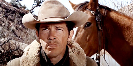 Warren Oates as Willett, sensing something's wrong at his mining camp in The Shooting (1966)