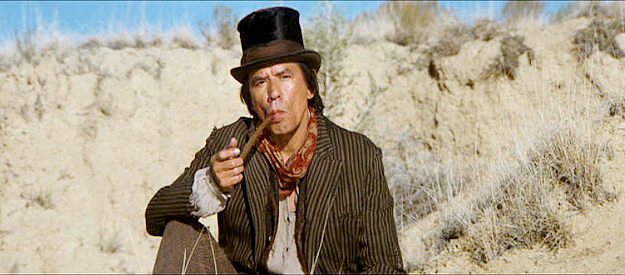 Wes Studi as Charon, offering words of wisdom in the desolate West in Seraphim Falls (2006)