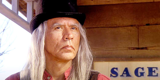 Wes Studi as Chief Thomas, one of the Indians Ike Franklin wants off land he once owned in Miracle at Sage Creek (2005)