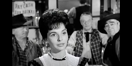 Madlyn Rhue as Ellie Daniels, the woman who plans to marry Marshal Morg Rocklin in He Rides Tall (1964)