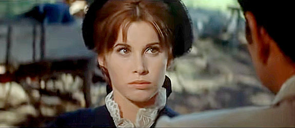 Stefanie Powers as Mrs. Lucy Malliory, about to become a mother for the first time in Stagecoach (1966)