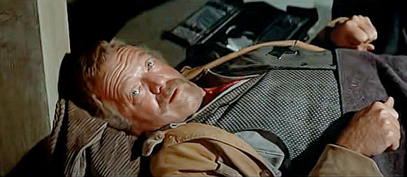 Van Heflin as Curley WIlcox, looking forward to the reward for Ringo Kid in Stagecoach (1966)