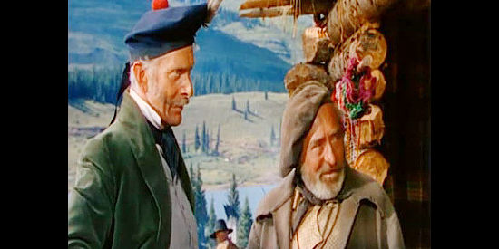 Alan Napier as Capt. Lyon with Adolphe Menjou as Pierre in Across the Wide Missouri (1951)