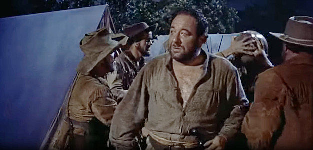 Alan Reed as Charboneau, the French trapper and friend of the Minnatree tribe, wanting to claim Sacajawea as his own in Far Horizons (1955)