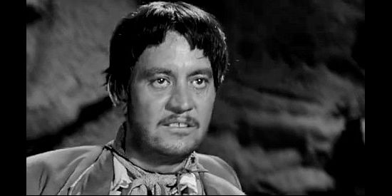 Alex Montoya as Jironza, the Mexican bandit out to get a wagon full of rifles in Apache Ambush (1955)