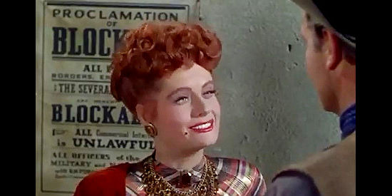 Alexis Smith as Rouge de Lisle, using beauty and charm to make another conquest in South of St. Louis (1949)