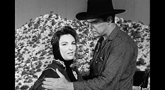 Allison Hayes as Sherry warning Cheney Holland she has no interest in living life on the run in A Lust to Kill (1958)