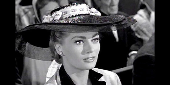 Anita Ekberg as Valerie, catching a glimmer of hope when a new minister arrives in town in Valerie (1957)