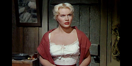 Barbara Payton as Flo, girlfriend of Bryant Marlowe, worried about his safety in Dallas (1950)