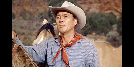 Ben Johnson as Luke Fargo, gifting the lovely Riva a buckskin horse in War Drums (1957)