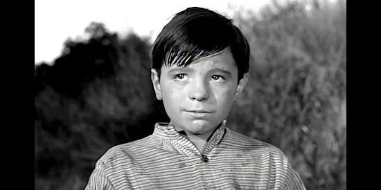 Bobby Clark as Robby, the young orphan Will Sabre helps out in Gun Duel in Durango (1957)