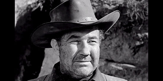 Broderick Crawford as the aging Sheriff Frazier, the man who knows Sampson Drune's secret in The Last Posse (1953)