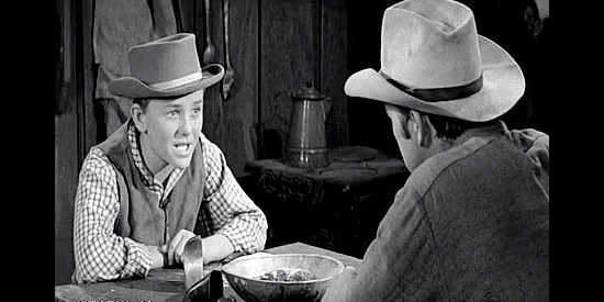 Bud Osborne as Toby Cooper, expressing the hope that he'll someday be as good with a six-gun as Bart Jones in The Storm Rider (1957)