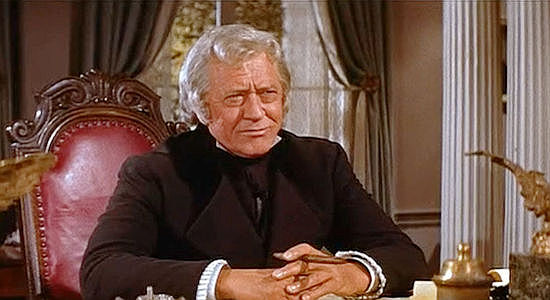 Carl Benton Reid as President Andrew Jackson, recruiting Sam Houston to lead the free Texas movement in The First Texan (1956)