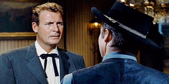 Charles Drake as Dr. Canfield, trying to convince Joe Gant to leave Lordsburg in No Name on the Bullet (1959)