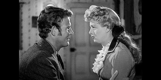 Charles Drake as Steve Miller with sweetheart Lola Manners (Shelley Winters) in Winchester '73 (1950)