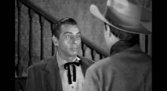 Charleton Young as Quentin Allen, squared off against a vengeance-seeking Clay Tyndall in Bitter Creek (1954)