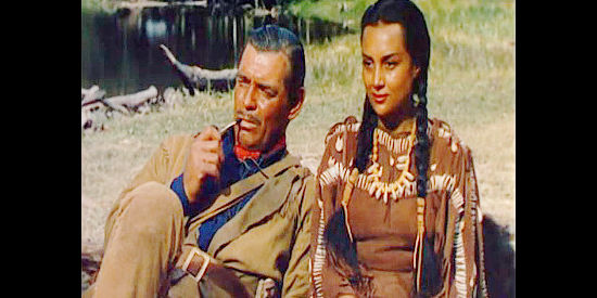 Clark Gable as Flint Mitchell with his new Blackfoot bride Kamiah (Maria Elena Marques) in Across the Wide Missouri (1951)