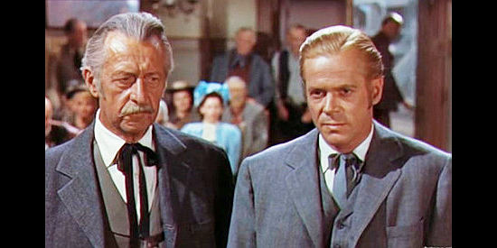 Dan Duryea (right) as Al Jennings, about to learn the penalty for his crime in Al Jennings of Oklahoma (1951)