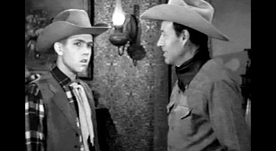 Danny Mummert as Jerry Bonner, Gail's younger brother, helping Clay Tyndall out of a tight spot in Bitter Creek (1954)