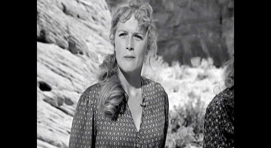 Denise Darcel as Fifi Danon, upset because she's somehow caused trouble again for the wagon train in Westward the Women (1951)