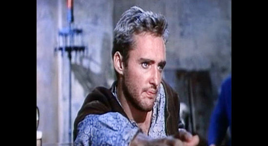 Dennis Hopper as Hatfield Carnes, telling about the encounter with a Mexican ranchhand that led to his murder trial in The Young Land (1959)