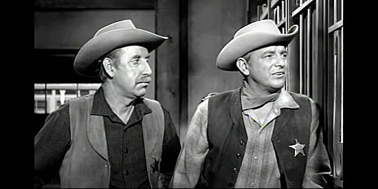 Denver Pyle as the Texas Ranger captain with Sheriff Howard (Frank Ferguson) in Gun Duel in Durango (1957)