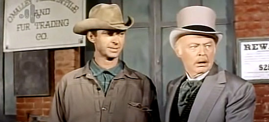 Don Beddoe (right) as Judge Carr with Slope Karp (James Griffith), the killer he hired in Bullwhip (1958)