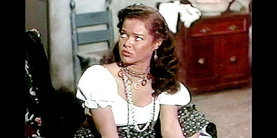 Dona Drake as Dolores, trying to convince The Kid to flee for the safety of Mexico with her in Son of Belle Starr (1953)