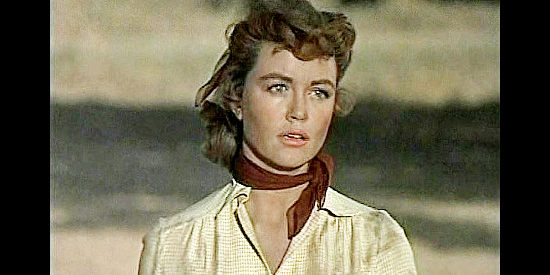 Dorothy Malone as Corinna Ordway, the girl Larry Madden left behind five years earlier in Tall Man Riding (1955)