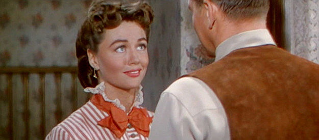 Dorothy Malone as Jeannie, envisioning a bright future for she and Frame Johnson in Law and Order (1953)