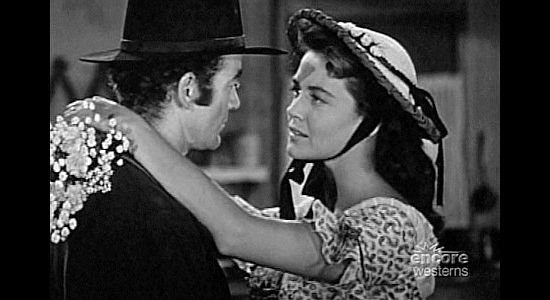 Dorothy Malone as Virginia Marie Dale, promising she won't regret marry Jack Slade in Jack Slade (1953)