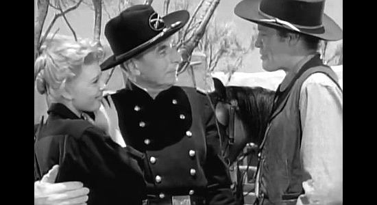 Douglas Dumbrille as Maj. Dekker, arriving at the Tonto Valley stage station in Apache War Smoke (1952)