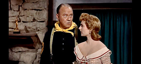 Emory Parnell as Sgt. McClain with his daughter Brett (Martha Hyer) in The Battle of Rogue River (1954)