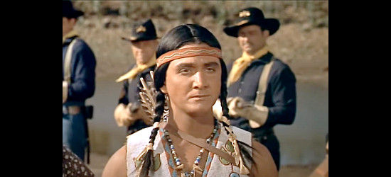 Eugene Iglesias as Kiowa warrior Red Leaf in They Rode West (1954)