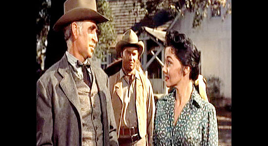 Ewing Mitchell as the sheriff, giving Aldis Spain (Mari Blanchard) a week to catch her renegade stallion in Black Horse Canyon (1954)