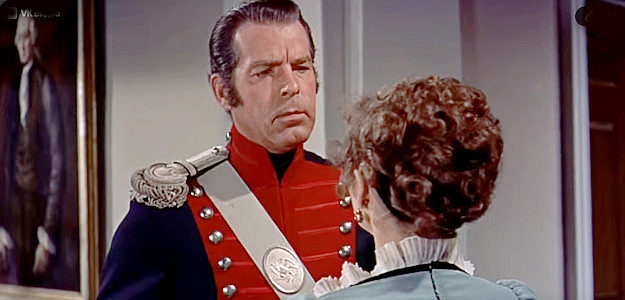 Fred MacMurray as Capt. Meriweather Lewis talks with Julie Hancock, the woman he once hoped to marry in Far Horizons (1955)