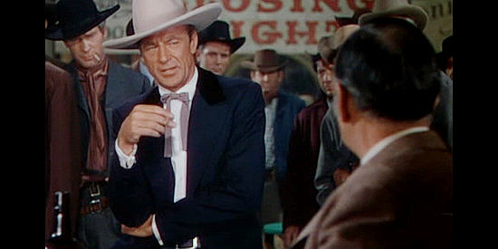 Gary Cooper as Reb Hollister, addressing one of the trouble makers in Dallas (1950)