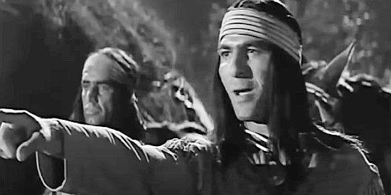 George Keymas as Chato, the rival to Katawan for Liwana's hand in marriage in Apache Warrior (1957)