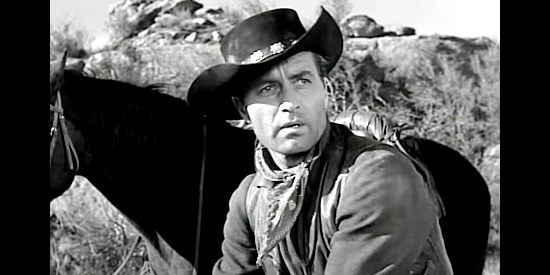 George Montgomery as Will Sabre, trying to leave his outlaw past in the past in Gun Duel in Durango (1957)