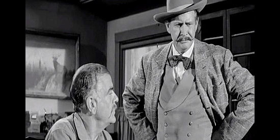 Grant Withers as Sheriff Steve Oliver with Pinkerton Agent Clyde O'Connell (Barton MacLane) in Hell's Crossroads (1957)