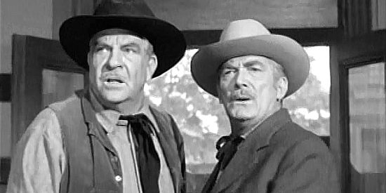 Grant Withers as the sheriff and Roy Roberts and Indian agent Edward Purvis in The White Squaw (1956)