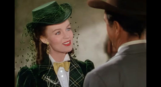 Helena Carter as Josephine Russell, the pretty woma Kern Shafter and Capt. Garnett both court in Bugles in the Afternoon (1952)